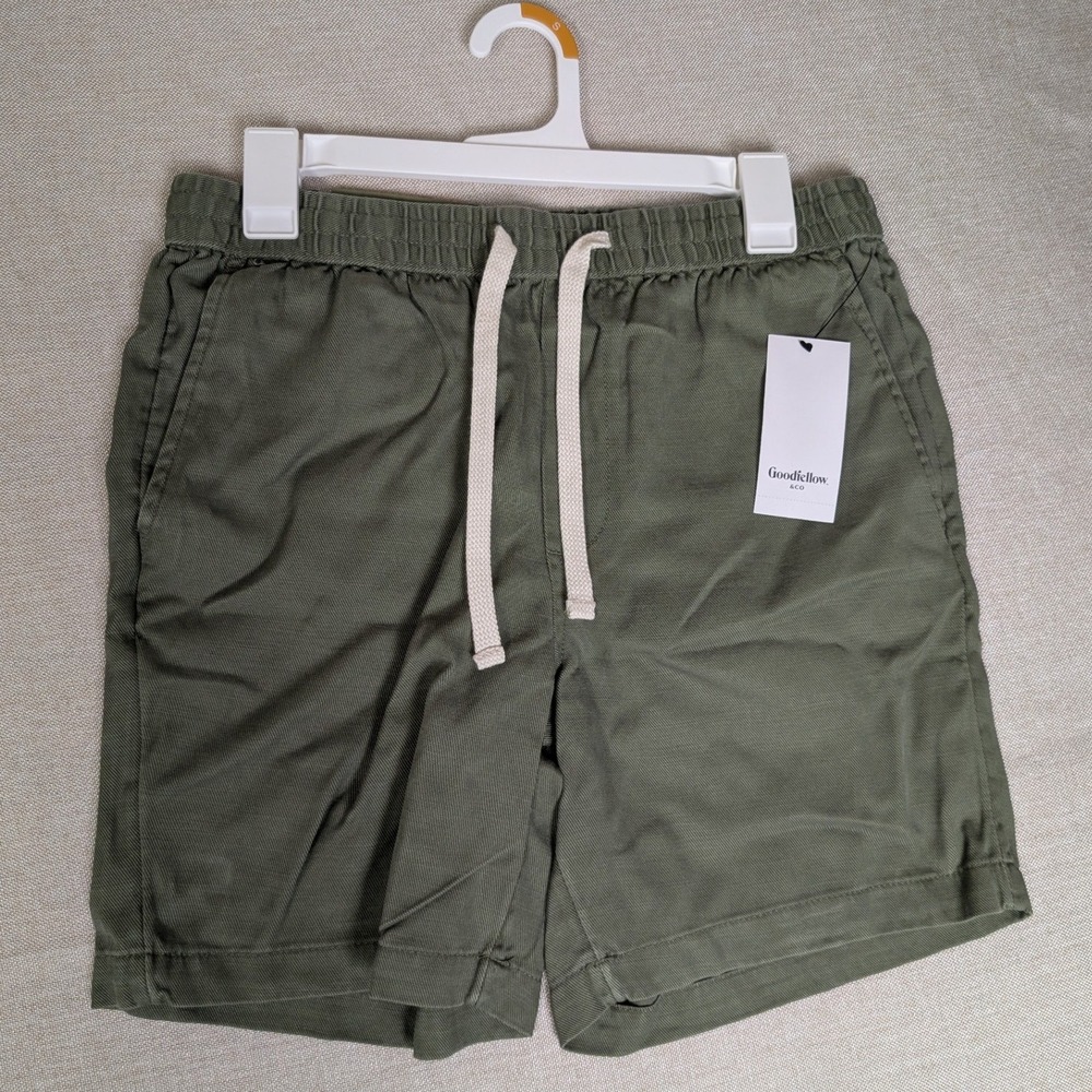 Goodfellow & Co Pull-On Shorts Mens Size S Green NWT Vintage Style 7 Inch Inseam
